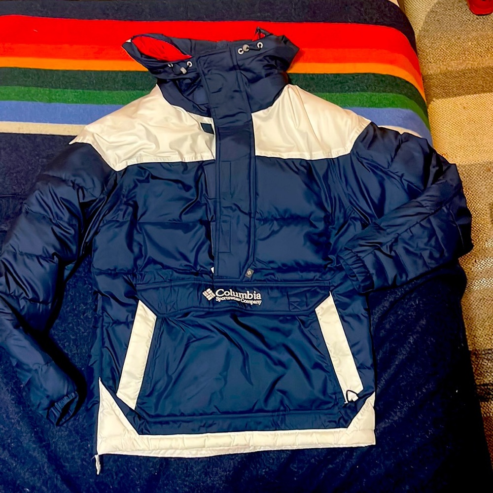 Men’s winter navy and white collegiate pullover